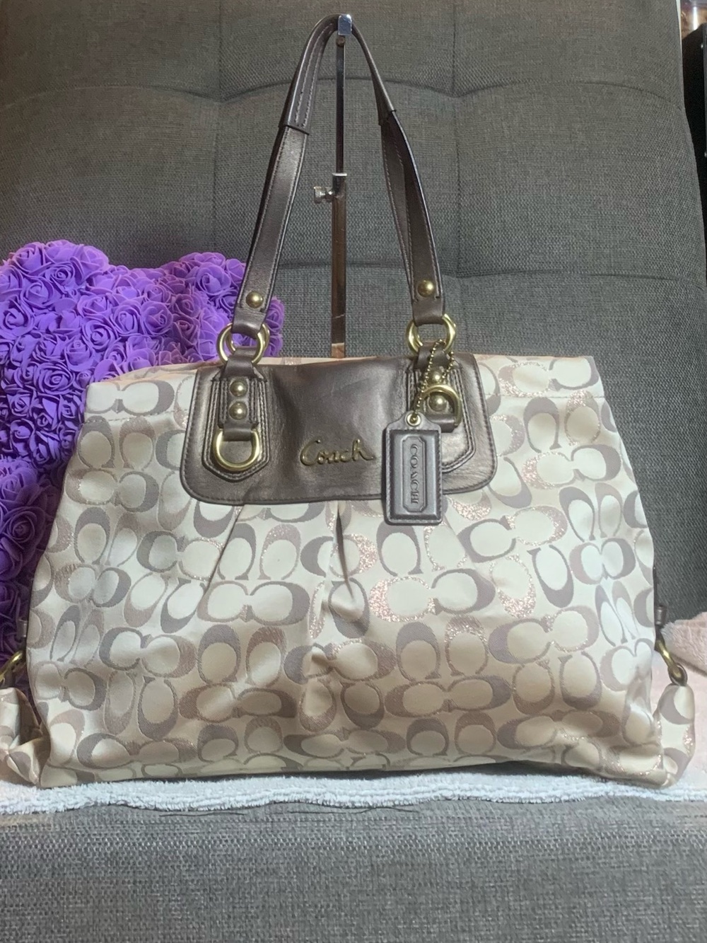 GUC Coach Cream Tote